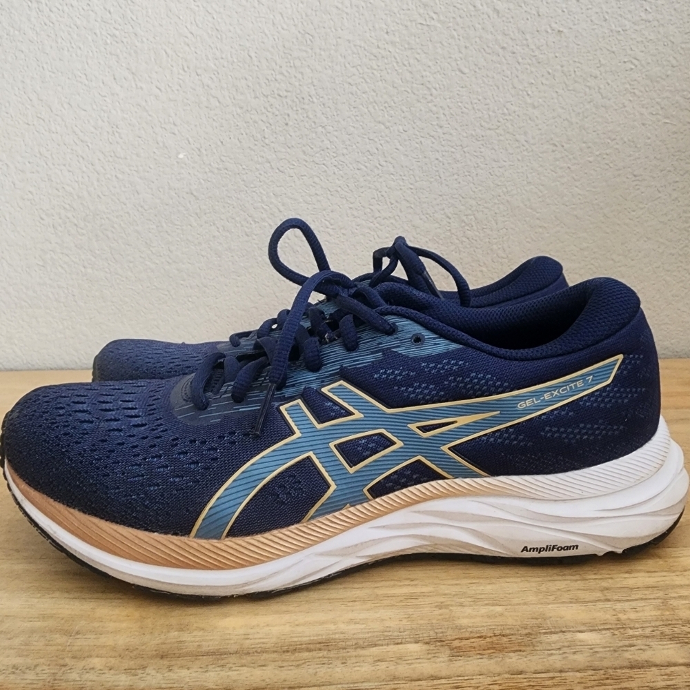 Asics Womens Gel Excite 7 Running Shoes Sneakers Low Top Navy Blue Size 9.5 - Picture 5 of 12